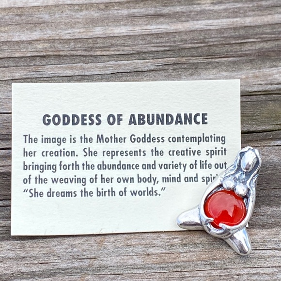 Goddess of Abundance Pendant .925 Sterling Silver w/ genuine Carnelian gem USA - Picture 13 of 13